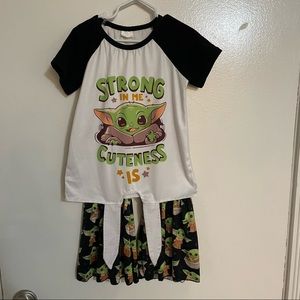 Baby Yoda Outfit 5T with Bell Bottoms
